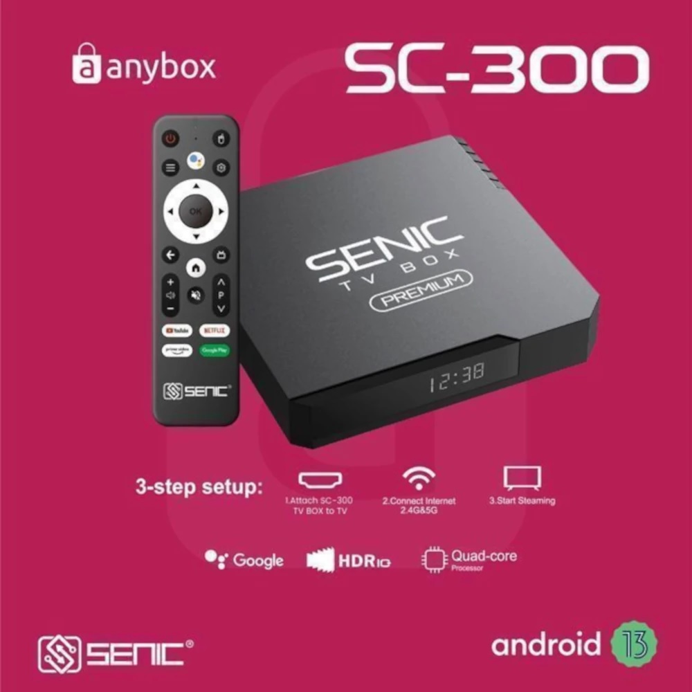 Tv Box Android Senic SC-300 avec abonnement 12 Mois