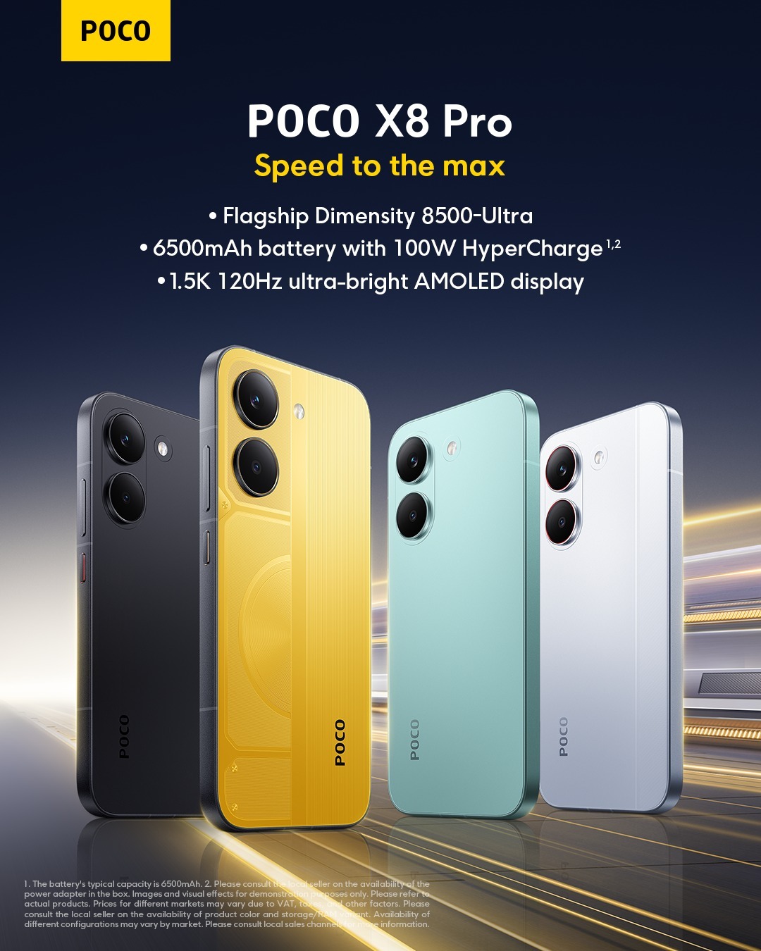 Xiaomi Poco X8 Pro – 512Go / 12Go RAM – Neuf, Original avec Chargeur Rapide