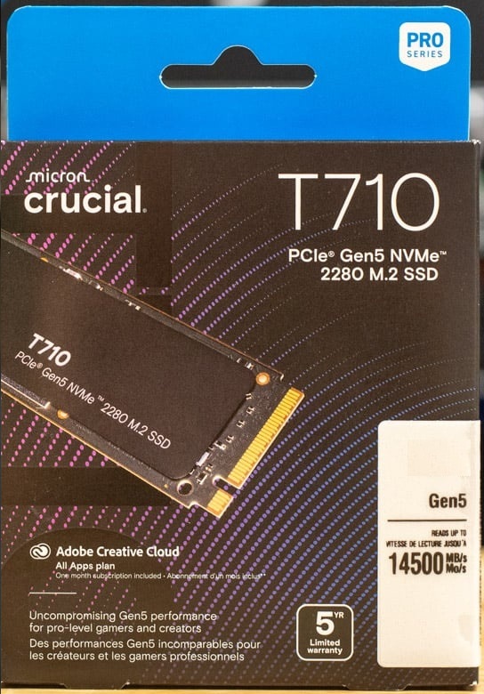 Crucial T710 4TB NVMe PCIe Gen5 M.2 SSD – Prix