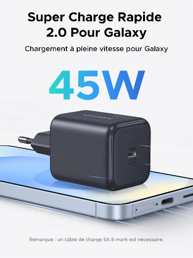UGREEN GaN 45W Chargeur rapide USB-C+Câble 100W – Prix