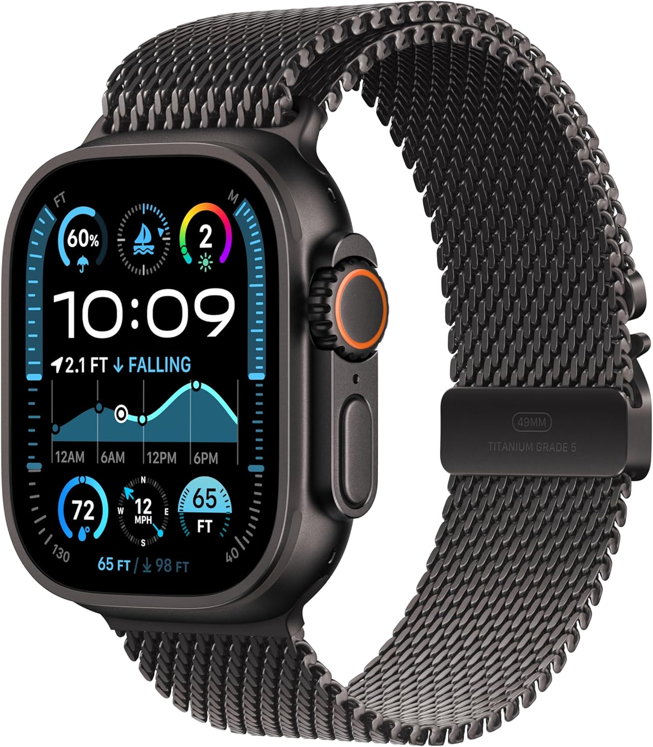 Apple Watch ultra 2 Black edition GPS + Cellular 49 mm Black Titanium Milanese Loop | PRIX