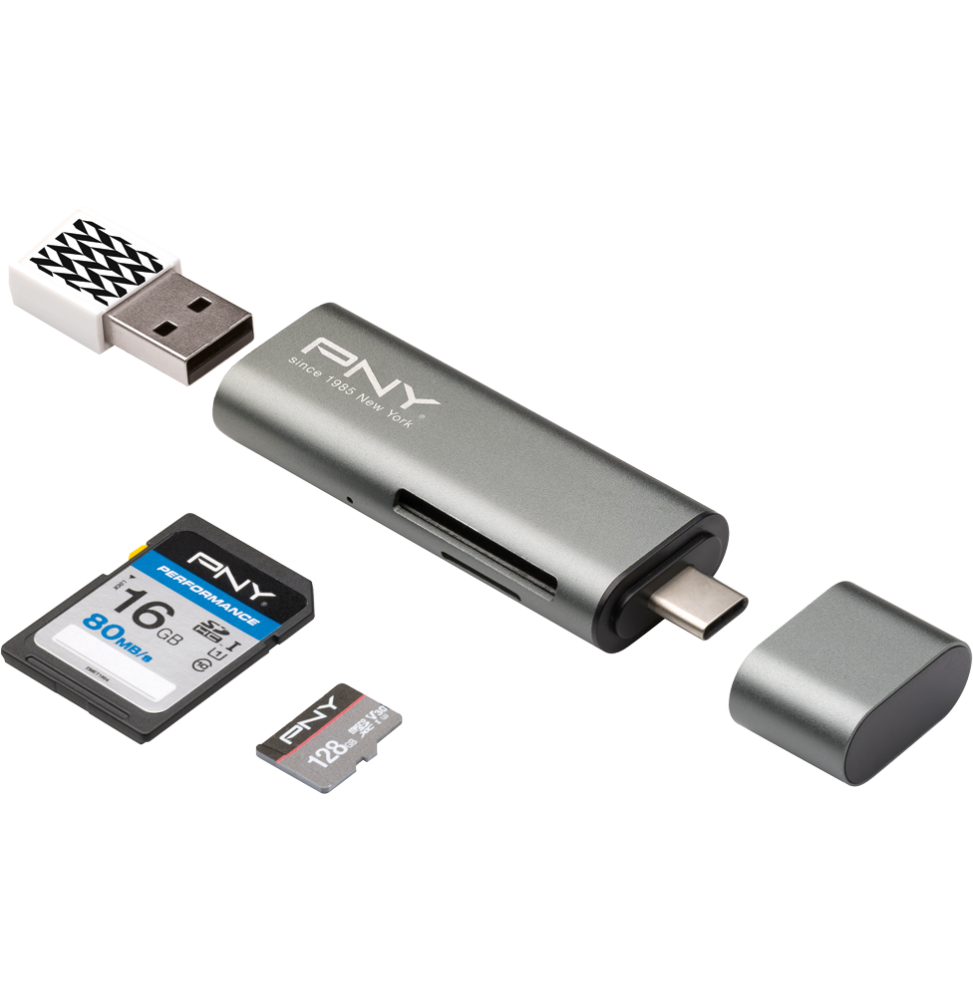 Lecteur Carte Mémoire PNY 3 en 1 USB-C 3536403358273 – Prix