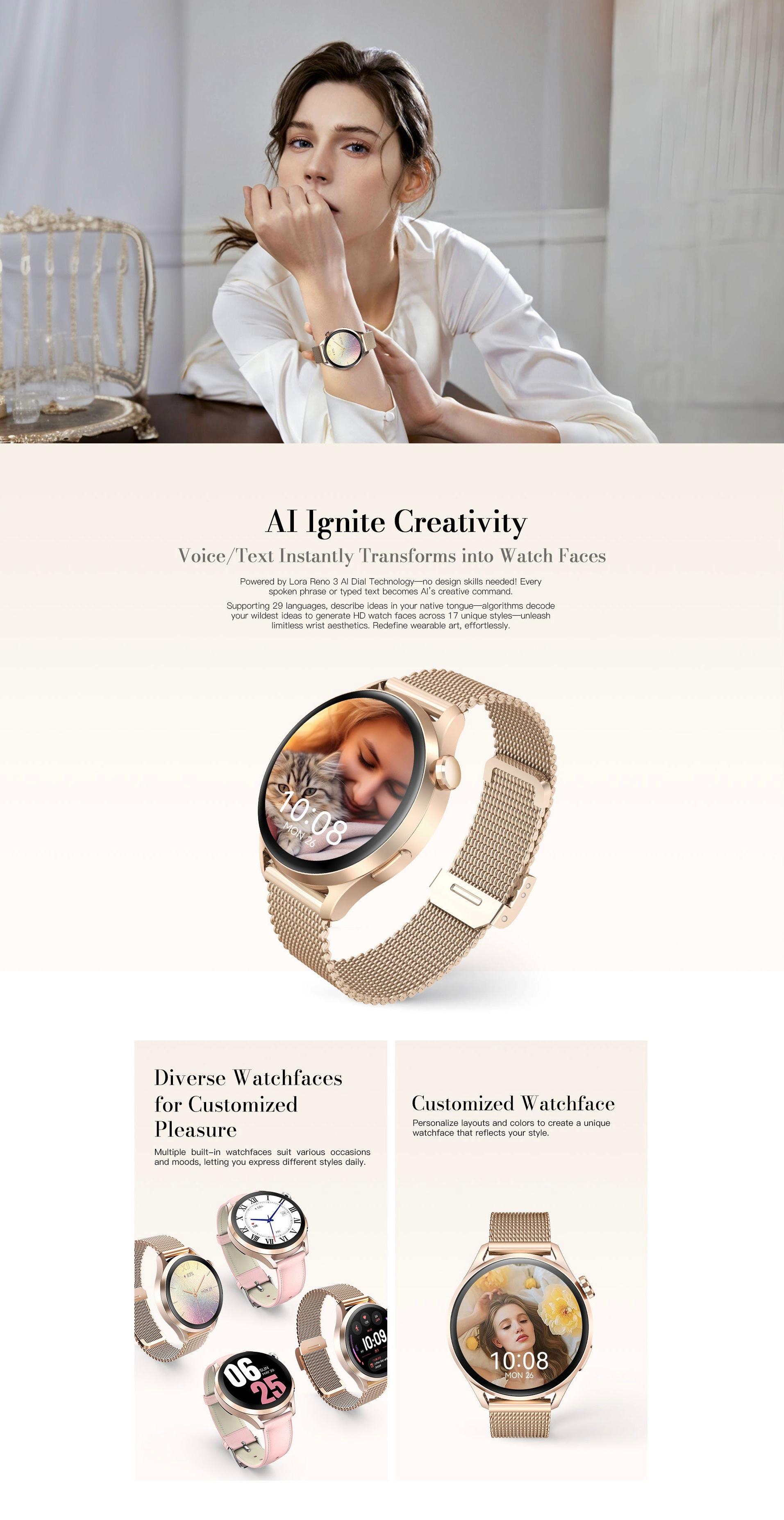 Kieslect Lady Smart Watch Lora Reno 3 NFC – Prix