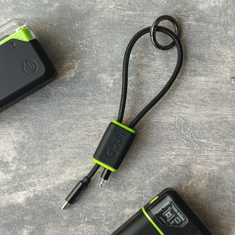 Goui Lock Câble iPhone Porte Clés Lightning vers Type C 27 cm Noir G-NT15-8PIN-KC