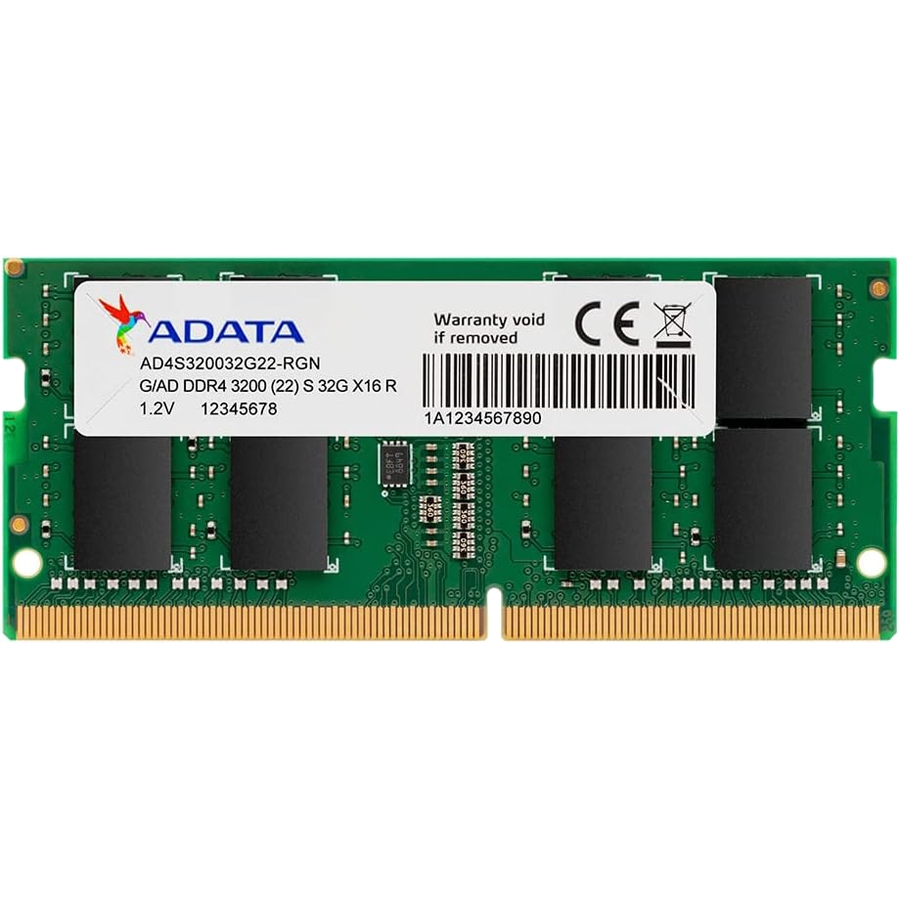 Barette ADATA 16Go DDR4 3200MHz CL22 PC4 25600 260 Pin SODIMM AD4S320016G22-SGN – Prix