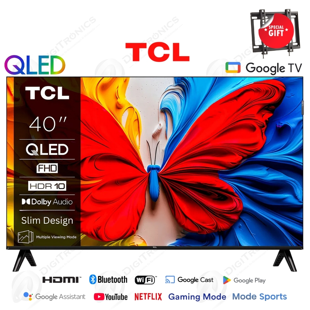 TCL 40 Smart Tv QLED Full HD Google Tv et Dolby Audio Design Bezel-less 40S5K
