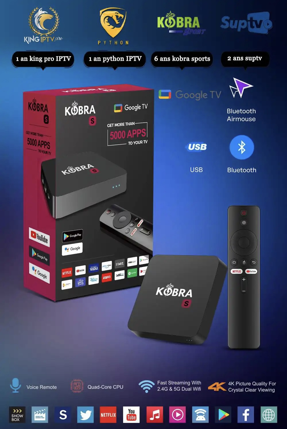 TV Box Android Kobra S 2026 – Prix