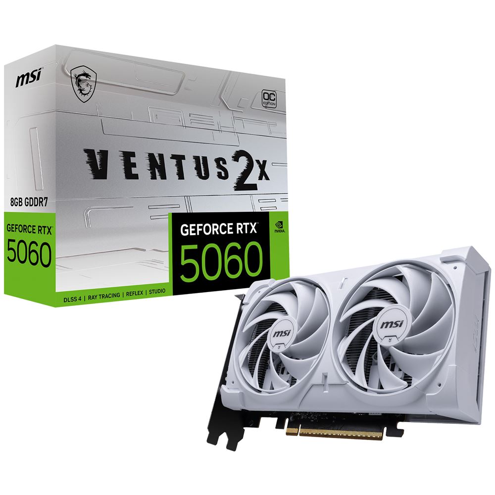 MSI GeForce RTX 5060 8G VENTUS 2X OC Blanc 4711377344296 – Prix