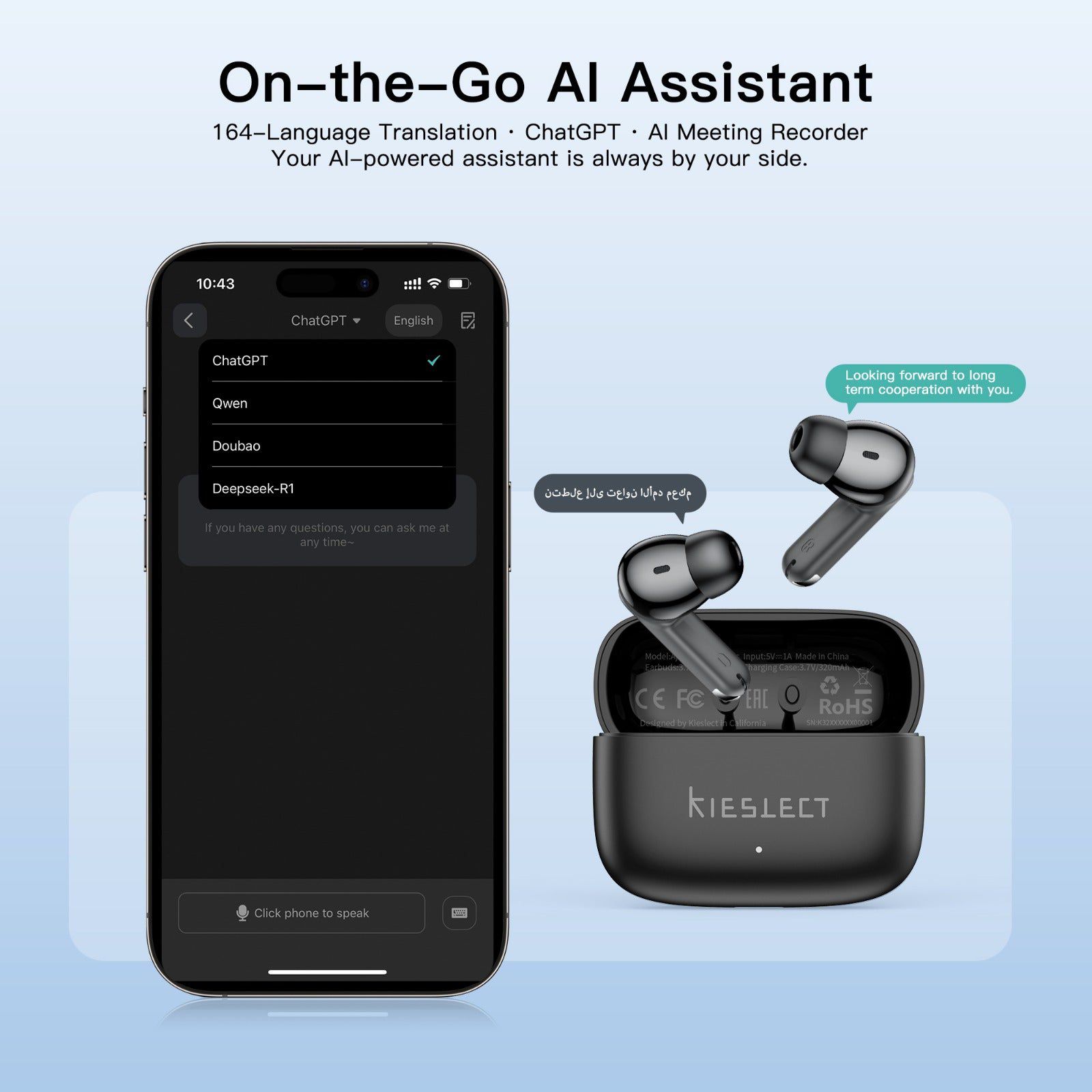 Kieslect Adjustable Earbuds Translation