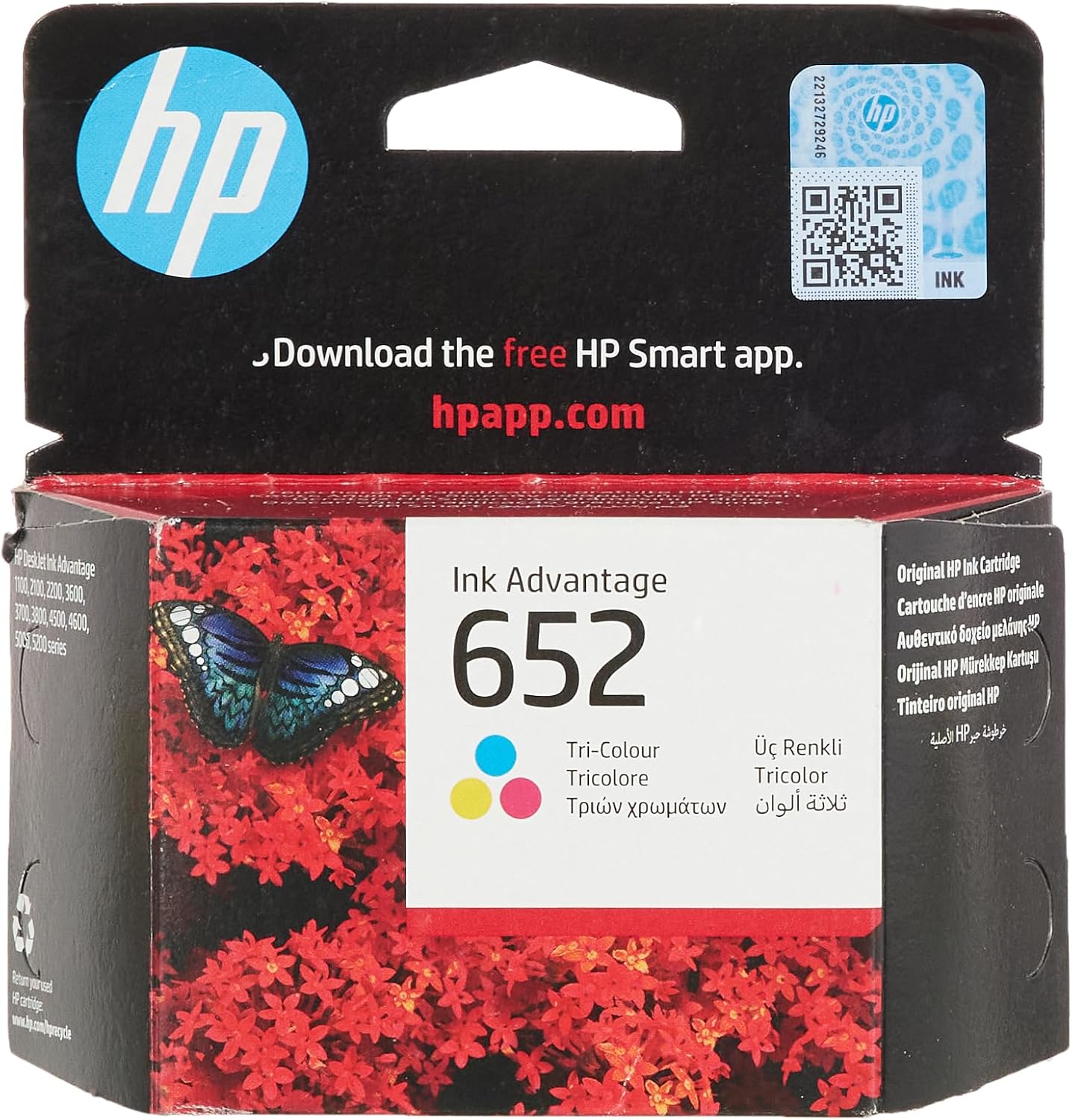 HP 652 trois couleurs F6V24AE – Prix Facture