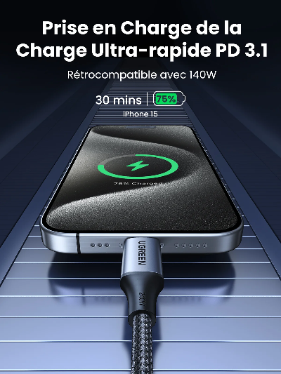 UGREEN Cable USB-C 240W 2M – Prix