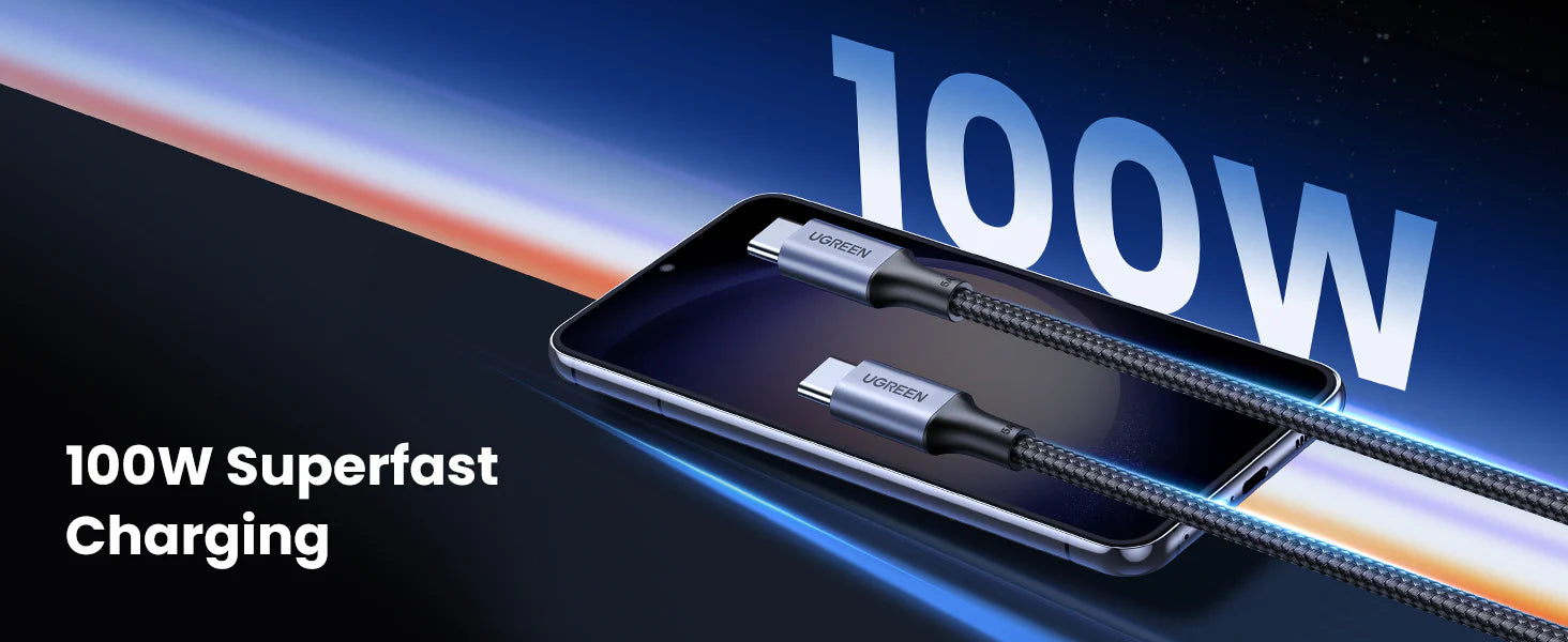 UGREEN 100W USB Type C to USB C PD Fast Charging Braid cable 5A Max 1m | PRIX