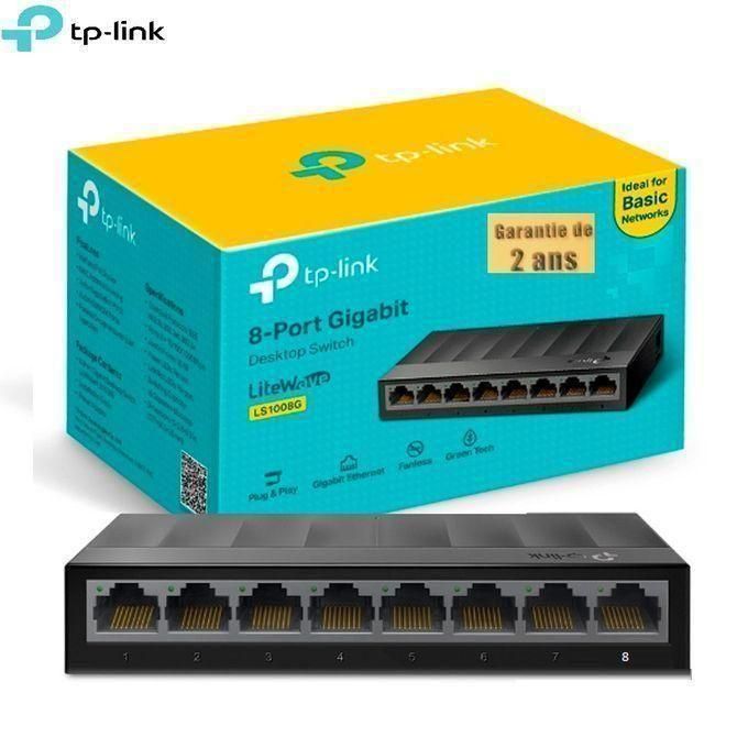 Switch de bureau Switch de bureau TP-Link LS1008G à 8 ports Gigabit à 8 ports Gigabit | PRIX