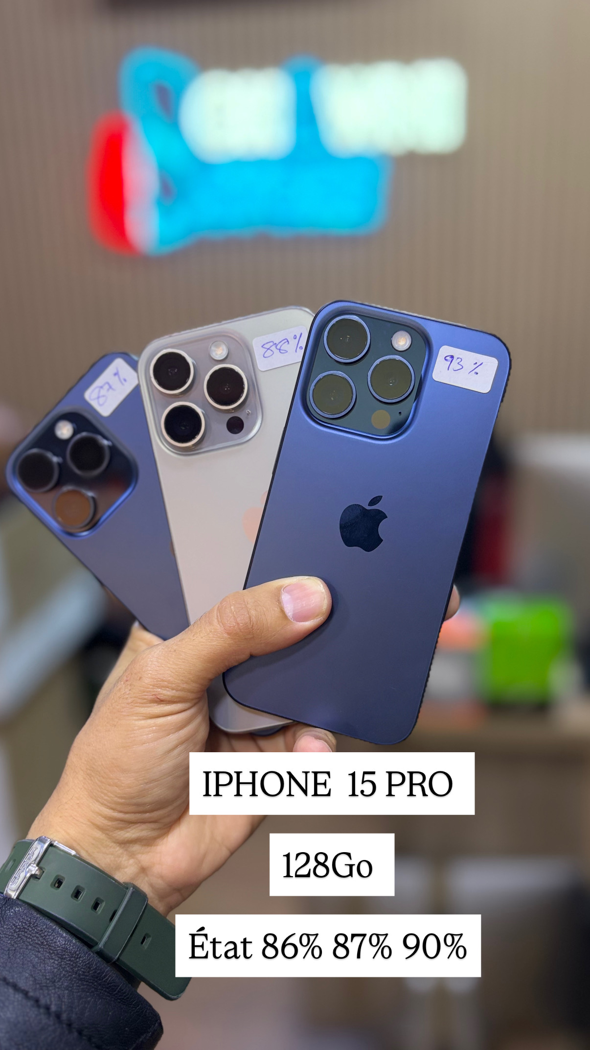 Apple iPhone 15 Pro 128Go version Europe | PRIX E-Sim|Carte Sim